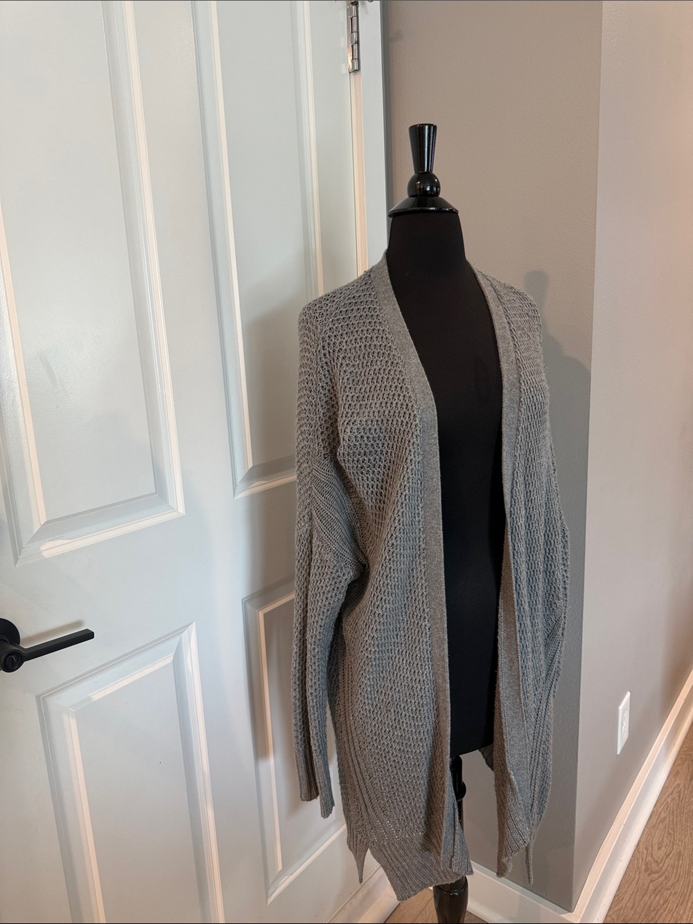 Aerie Open-Front Gray Knit Cardigan Sweater for Women